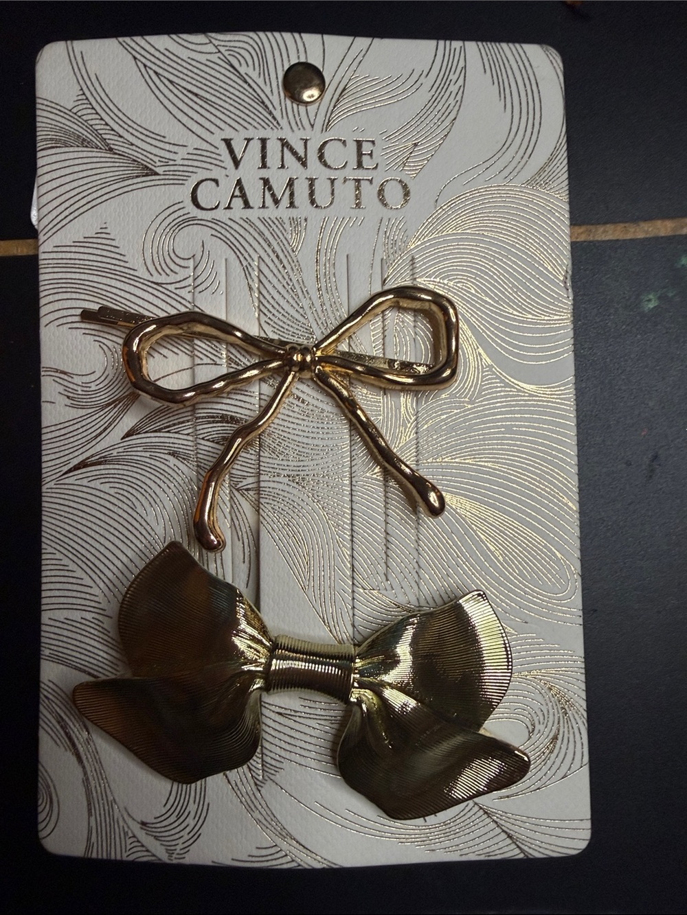 Vince Camuto Metallic Gold Bow Hair Clips - Set of 2